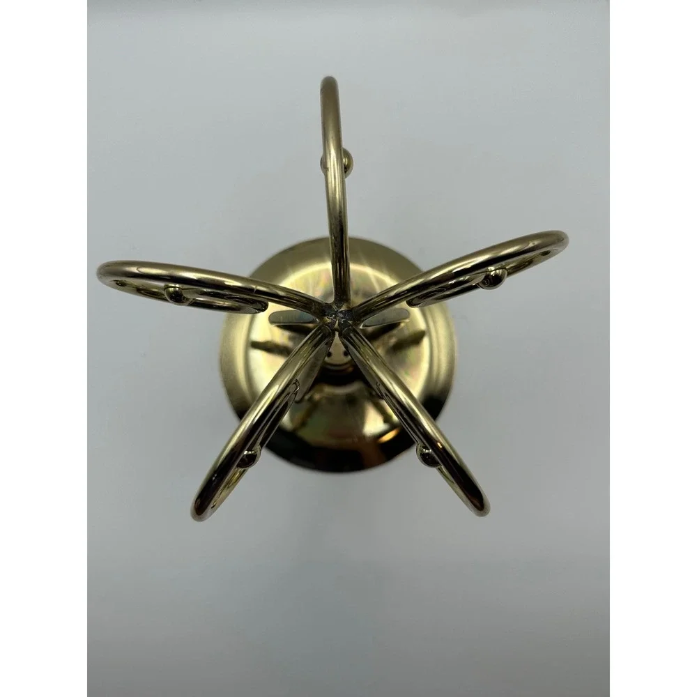 Vintage Brass Scroll Pillar Candle Holder Gold Mid Century Modern Taper‎ Stand